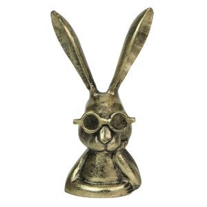 Whimsical Gold Bunny Statue – 10.25" Cast Aluminum, Elegant Home Decor